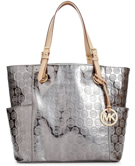 michael kors leather signature tote|Michael Kors large signature tote.